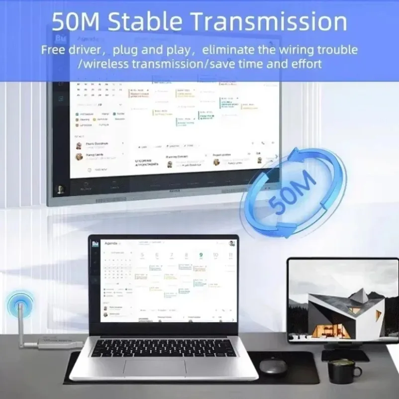 5.8G 50M 무선 HDMI 호환 비디오 송신기 수신기 확장기 키트 TV 스틱 동글 4K 어댑터 TV 박스 프로젝터 PC용