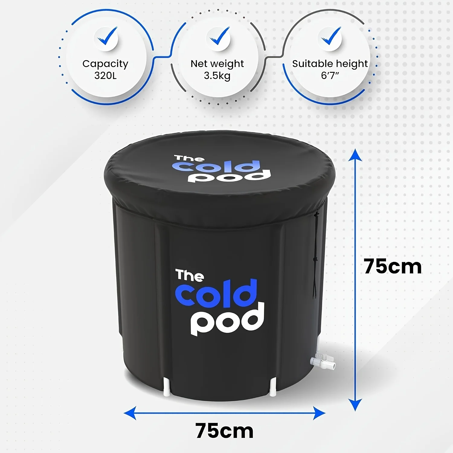 30''H Large Size Ice Bath Tub for Athletes,Multiple Layered Portable Ice Bath Tub for Recovery and Cold Water Therapy, Cold Plun