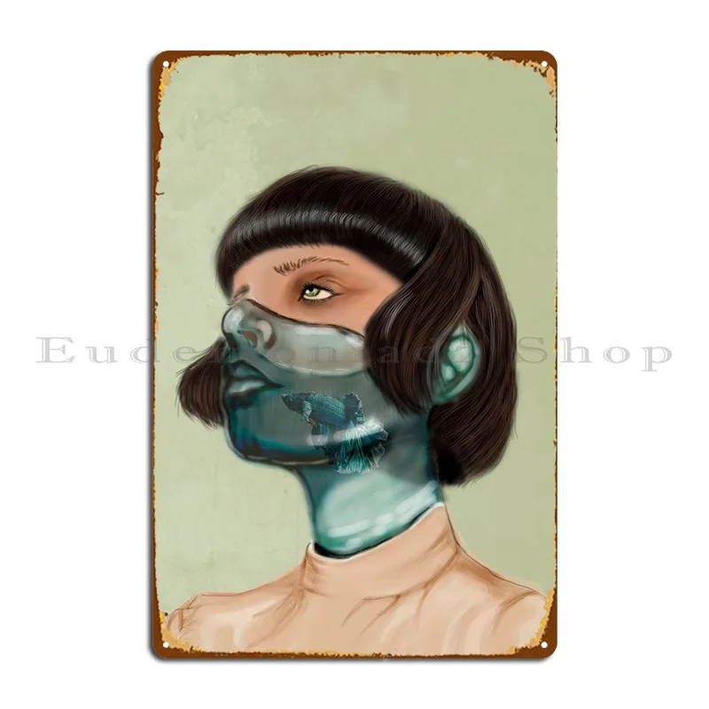 Glass Girl Metal Platform Poster Wall Decor Wall Decor Design Bar Wall Cave Tin Sign Poster
