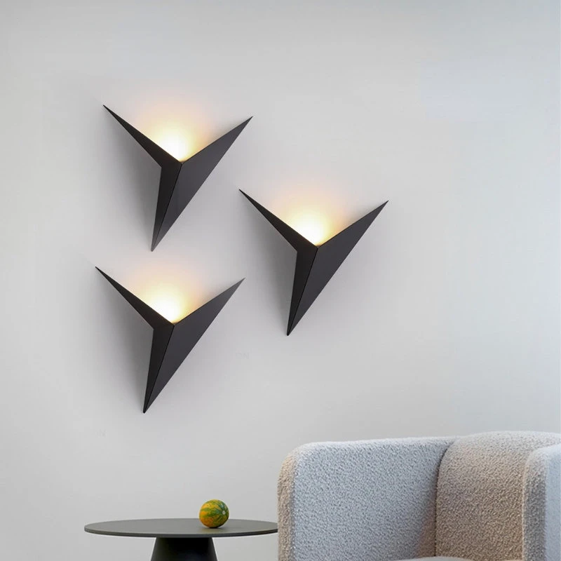 

Wall Lamps Nordic Style Internal Minimalist Triangle Shape LED Wall Sconce Living Room Lighting 3W AC85-265V Light Fixture