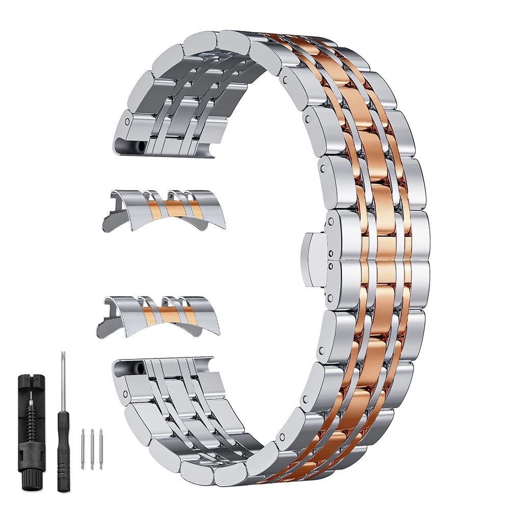 Premium Stainless Steel Smartwatch Replacement Strap - Sleek Metal Band