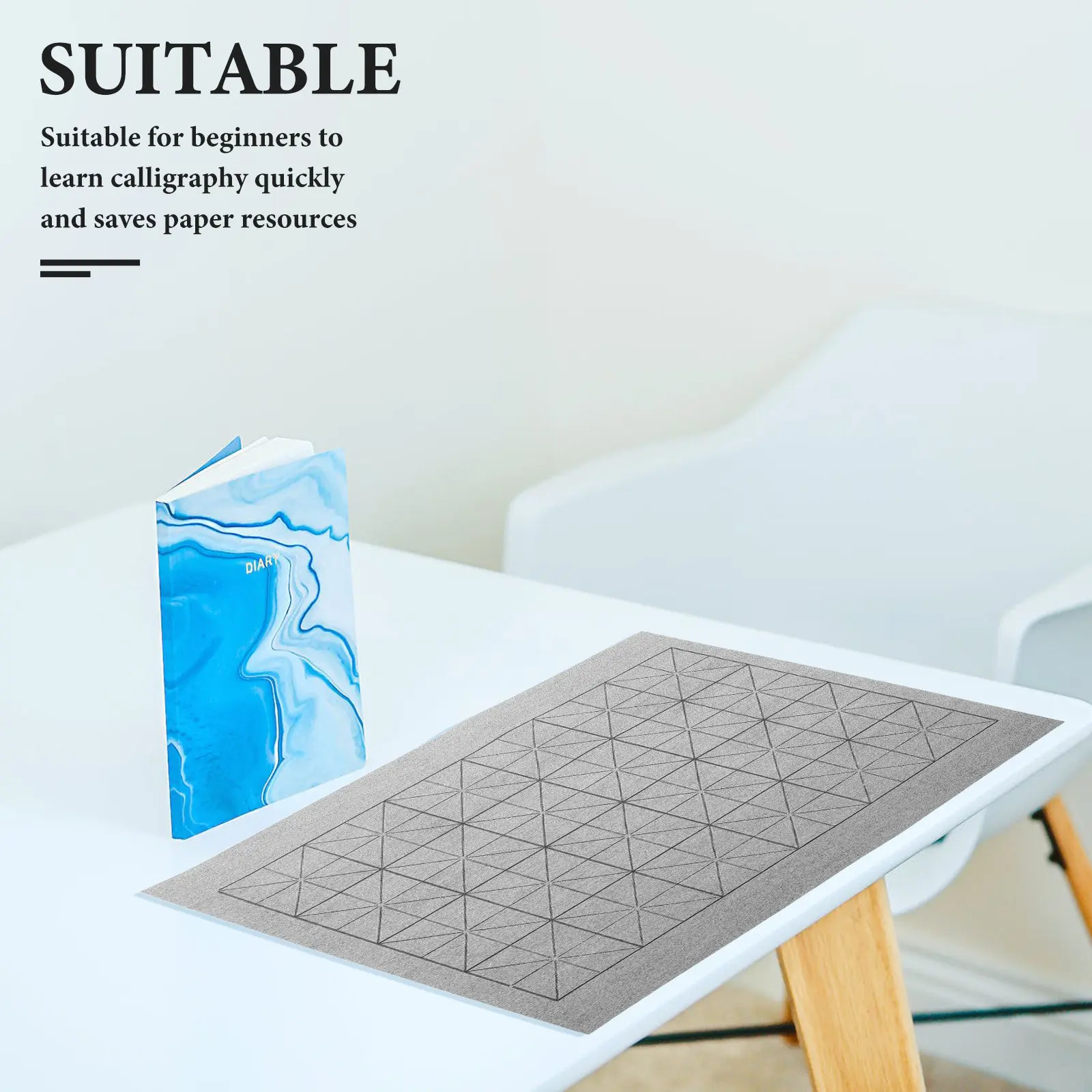 6장 물 쓰기 천 중국 서예 연습 패드 재사용 가능한 두꺼운 그리드 표면은 학생들을 위한 Xuan 종이를 시뮬레이션합니다.