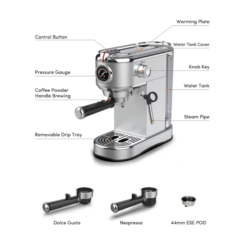 Manual Coffee Machine 19bar High Quality Electric Home Coffee Machine 5