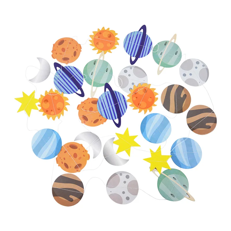 Universum Raum Planeten Sternenhimmel Party Hängende Dekoration Papier Girlanden Banner Kinder Geburtstag Party Dekorationen Baby Shower Junge – Detail 4