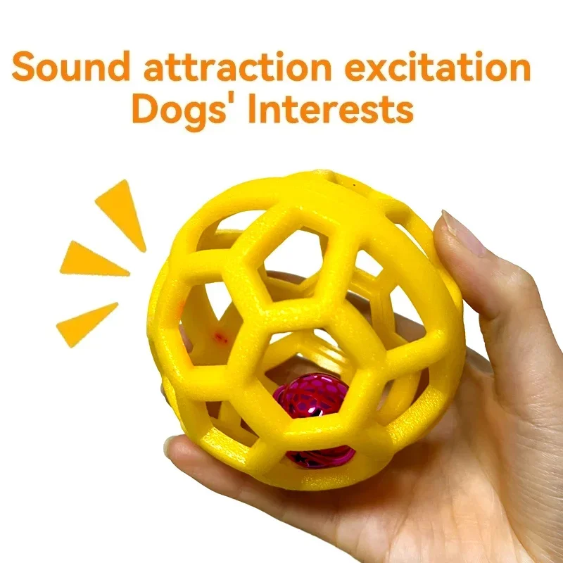 Cats and Dogs with Hollow Balls Cleaning Teeth Without  Deformation  Toys TPR Plastic Rubber Balls Christmas Bells Pet Toy Balls 6