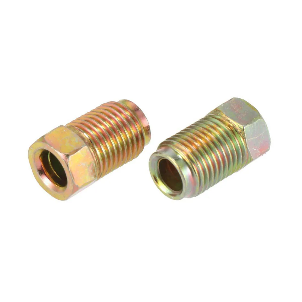 Brake Pipe M10x1.0 Threads Car Brake Line Fittings 17 X 10mm For 3/16" Steel Line Tubing For Car SUV Motorcycles 10Pcs brake oil connector