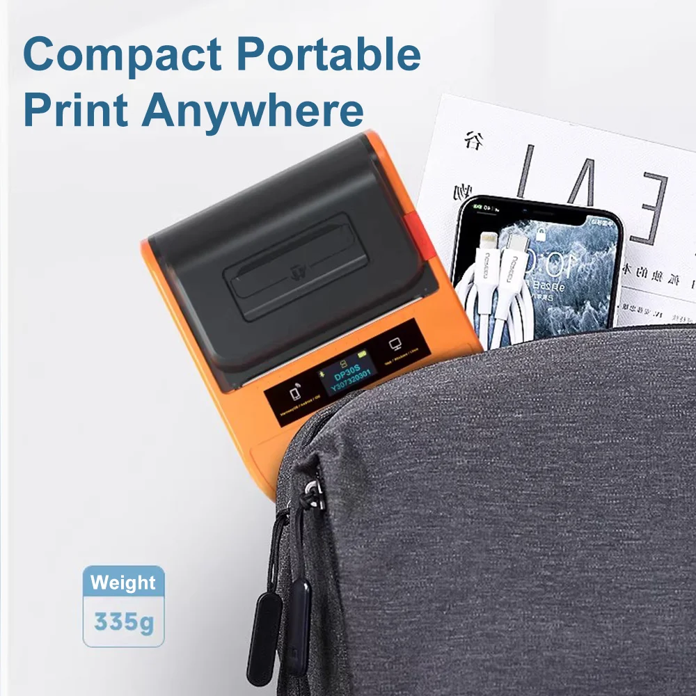 DETONGER DP30S 28-80mm 미니 휴대용 열전사 프린터 다기능 바코드 라벨 스티커 제작기 BT 안드로이드 / iOS
