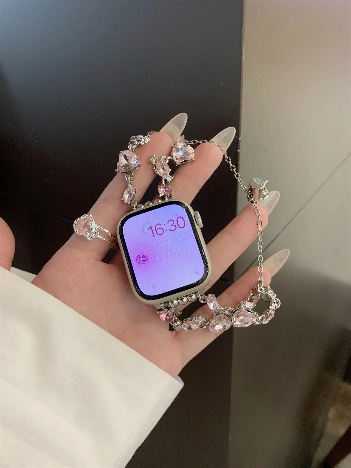 Curea de ceas bijuterii pentru iWatch Ultra 2 Series 10/9/8/7/6/5 curea de ceas la modă brățară 42/44/45/46/49mm 38/40/41mm_voghion.com