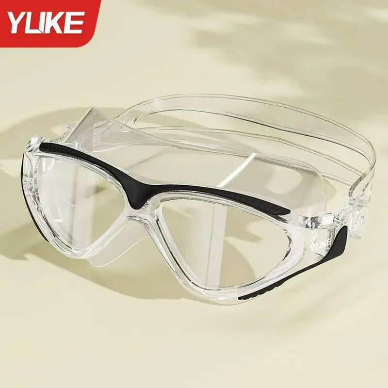 Big Frame Professional HD Anti-fog Silicone Swimming Goggles Adults With Earplugs Men Women