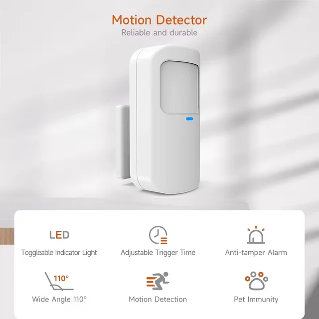 433Mhz Smart PIR Motion Sensor Detector  Alarm Detector for Smart Home Security Alarm System Infared Wireless PIR Sensor 4
