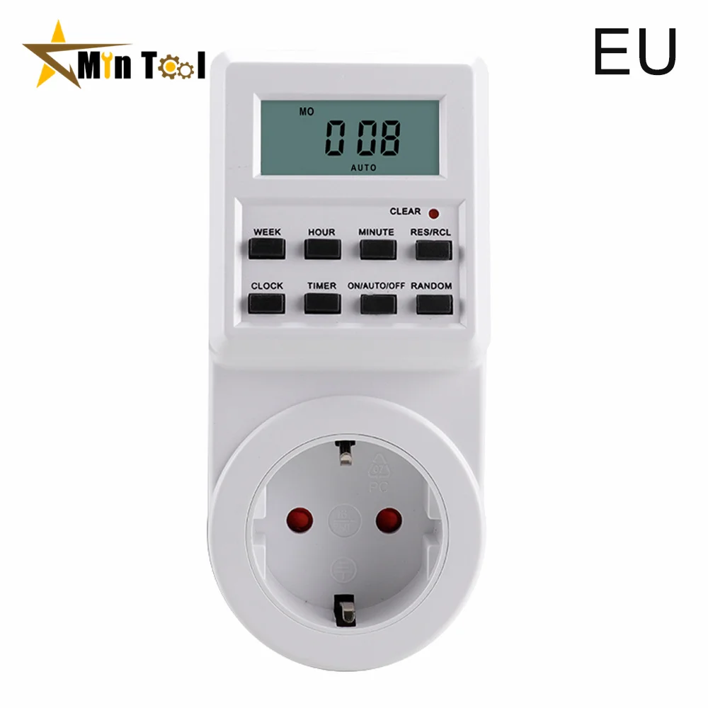 Digital Weekly Programmable Electrical Wall Plug-in Power Socket Timer Switch Outlet Time Clock Power Supply Accessories 3