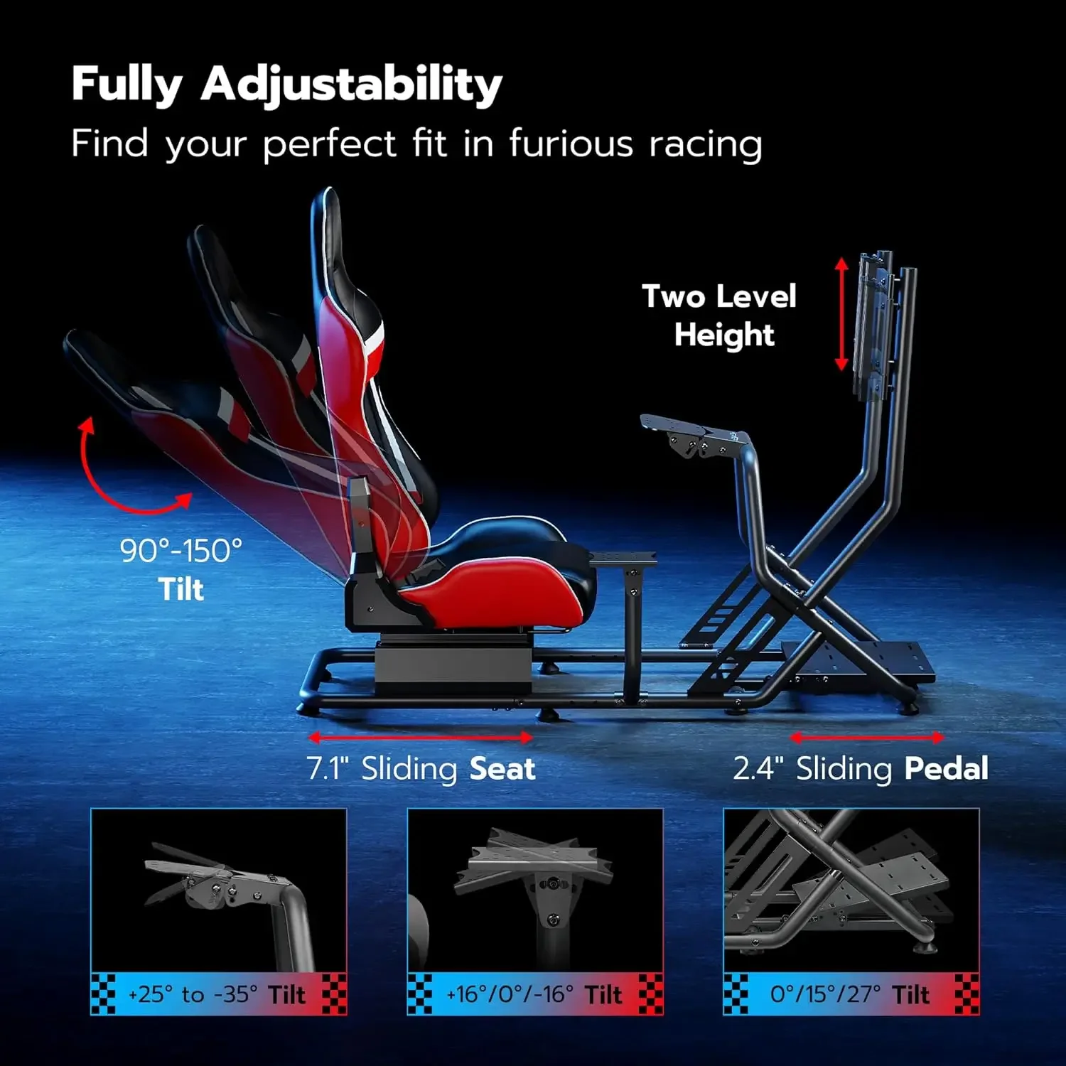 Racing Simulator Cockpit with Monitor Mount and Seat, Moza Racing Games on PS5, PS4, Xbox and PC 3