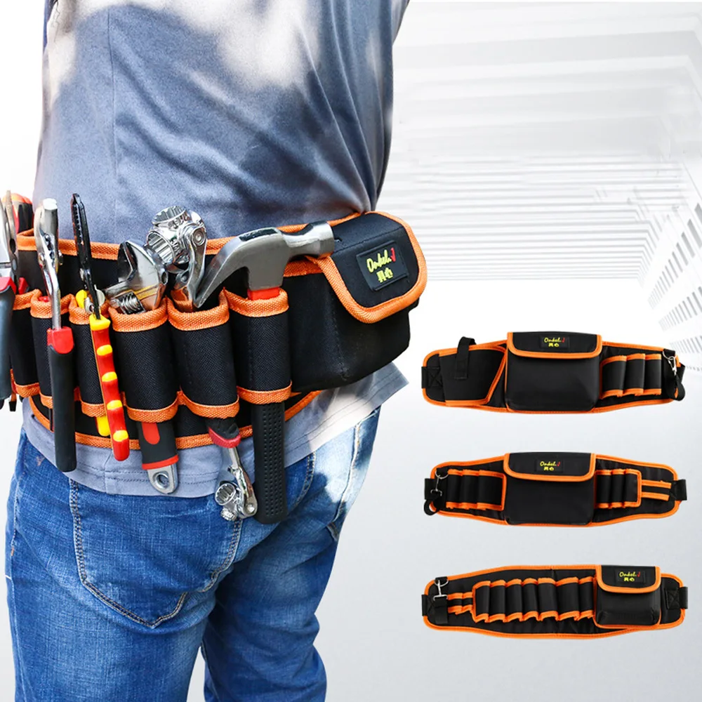 Heavy Duty Tool Belt,Tool Pouch with Pocket,Garden Waist Bag Hanging Pouch for Carpenter, Electrician, Woodworker,Construction,