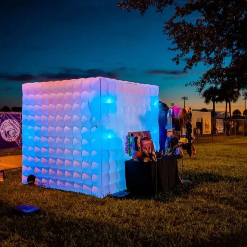 

Commercial Stereo Photo Booth Portable LED Disco Lighting Mobile Nightclub Tent Inflatable Cube Party Tent Inflatable Nightclub
