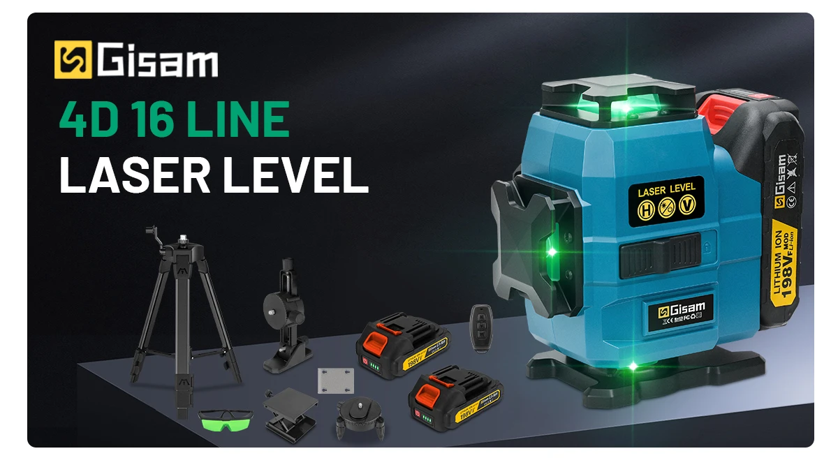 16 Lines 4D Laser Laser Level Self-leveling Powerful Green Beam 360 Horizontal a