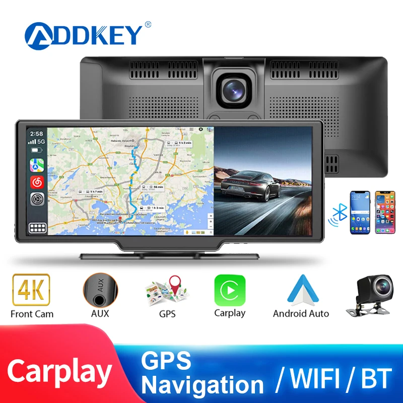 ADDKEY 4K Car DVR Wireless Connection 10.26 Inch Dash Camera Carplay