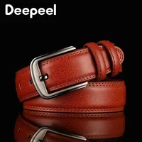 1 шт. Deepeel 3,7*110-130 см мужские 2nd кожаные ремни из телячьей кожи мужской дизайнерский деловой пояс поделки для взрослых джинсовые аксессуары — изображение 4