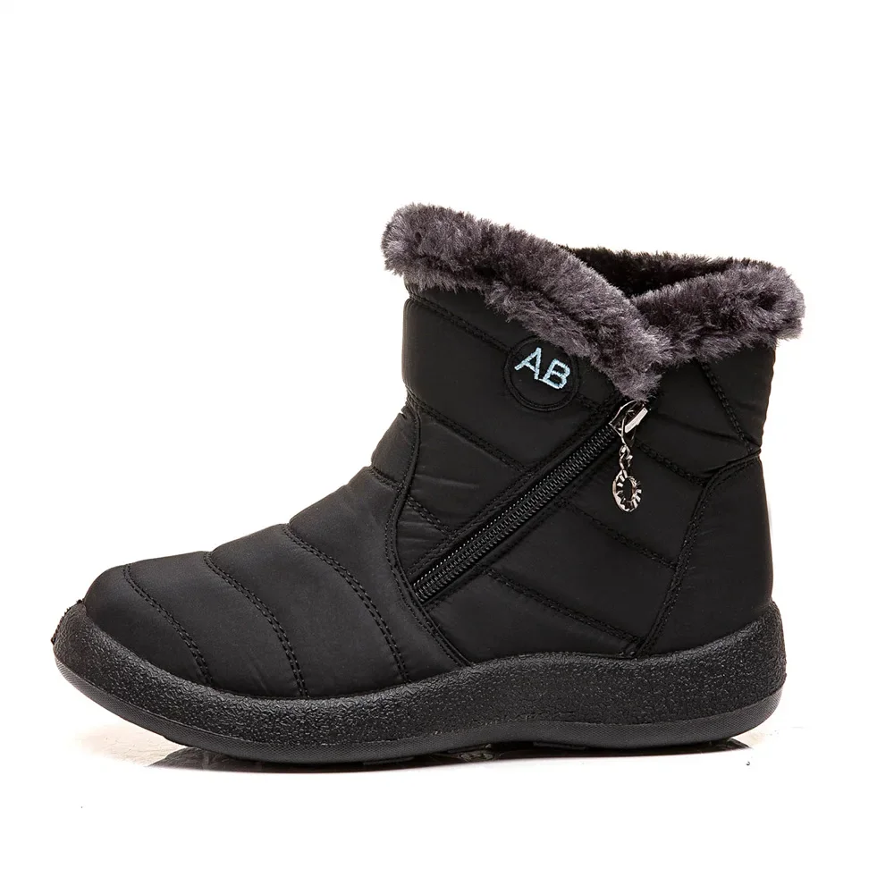 Botas de invierno impermeables para mujer 2024, nuevas botas de nieve de plataforma larga de piel, zapatos cálidos de algodón para parejas, botines de felpa calientes, Botas