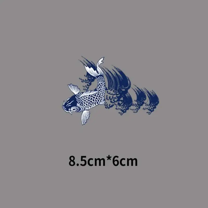 Mode Wellen Fisch Eisen Auf Patches Für DIY Wärme Transfer Kleidung T-shirt Thermische Transfer Aufkleber Dekoration Druck Große Größe – Detail 4