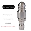 1/4" Quick Connect Stainless Steel High Pressure Nozzle - 15L/Min Pipe Unclogging Jet Spray Tip for Washer Systems Outdoor Clean 4