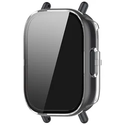 Tempered Glass Protective Bumper Case for Smart Watch - Anti-Scratch Film Cover (Transparent)