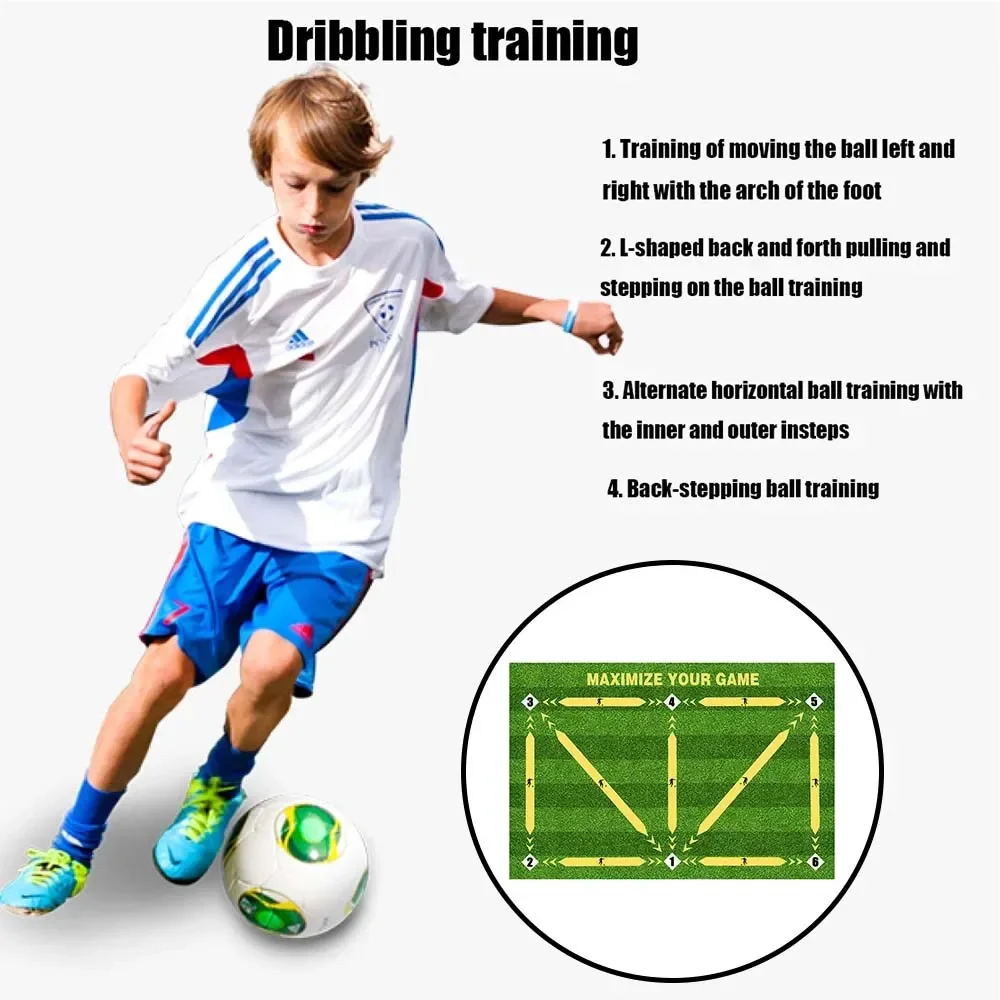 Football Training Mat Soccer Training Equipment Non Slip Foldable Kids Adults Indoor Ourdoor Dribble Mat Equipment football training mat