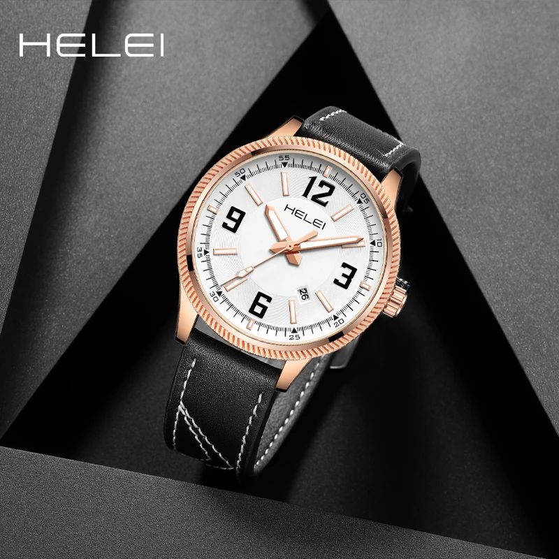 HELEI2024 hot models original brand large digital dial men's quartz watch men's wristwatch clock watch waterproof men's watches