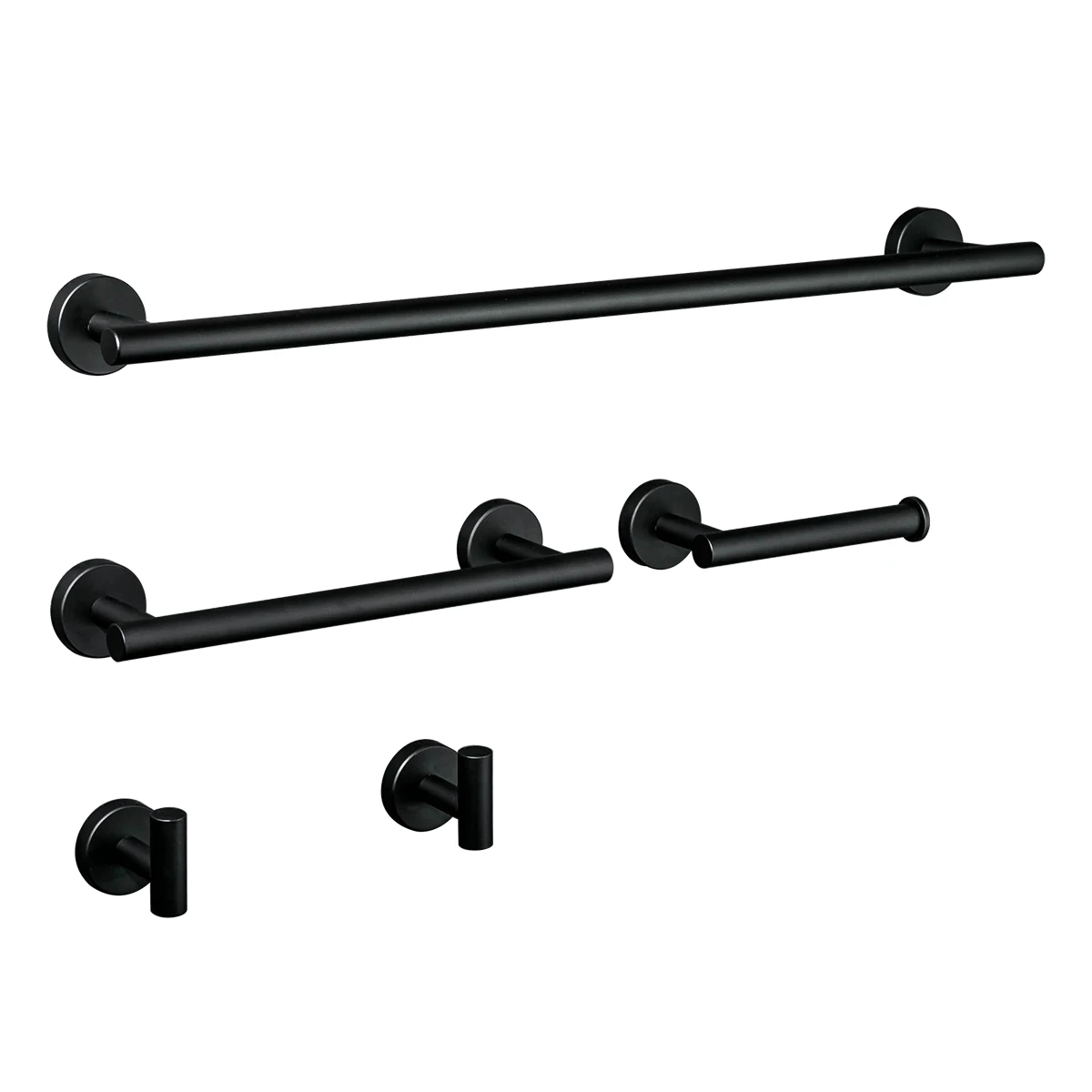 Gappo Badezimmer-Hardware-Set, Zubehör, Mattschwarz, Regal, Bademantel, Kleiderbügel, Handtücher, Seidenpapier