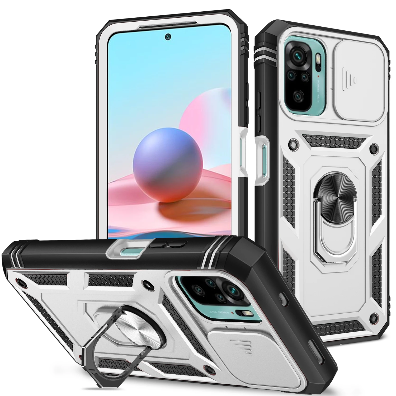 Slide Camera Lens Case with 360° Rotating Kickstand - Sturdy Shockproof Cover