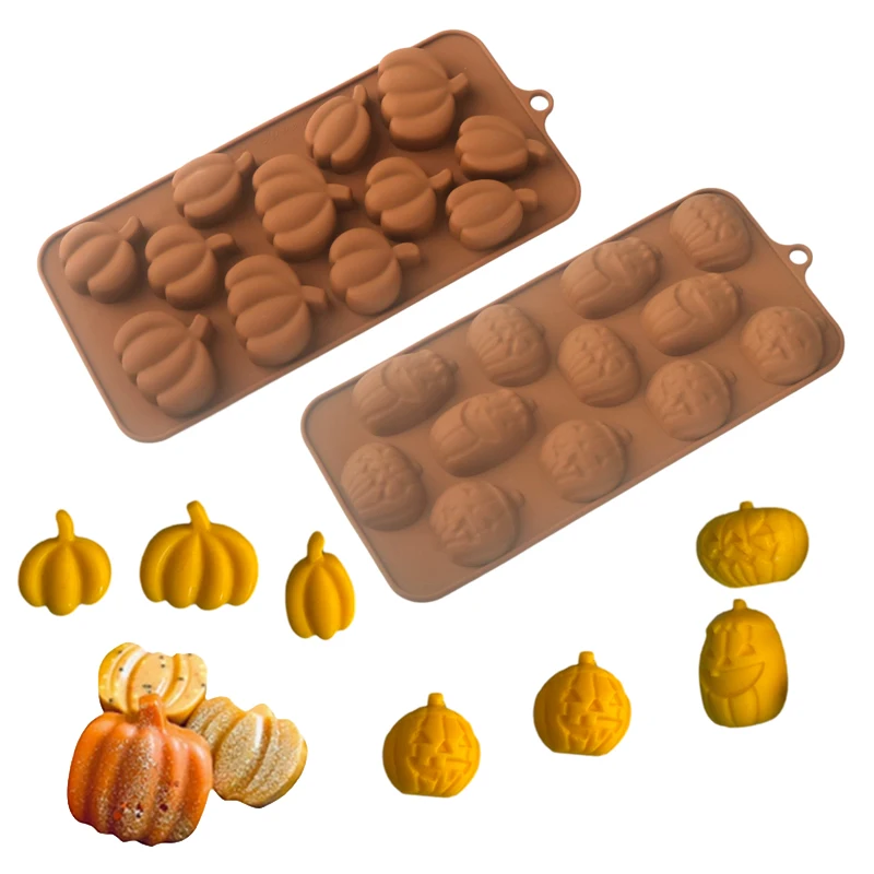 Halloween Silicone Cake Mold, Pumpkin Skull Bat Tombstone Ghost Spider Witch Shape Choc... - SKU HSCM1908 - UGI Packaging