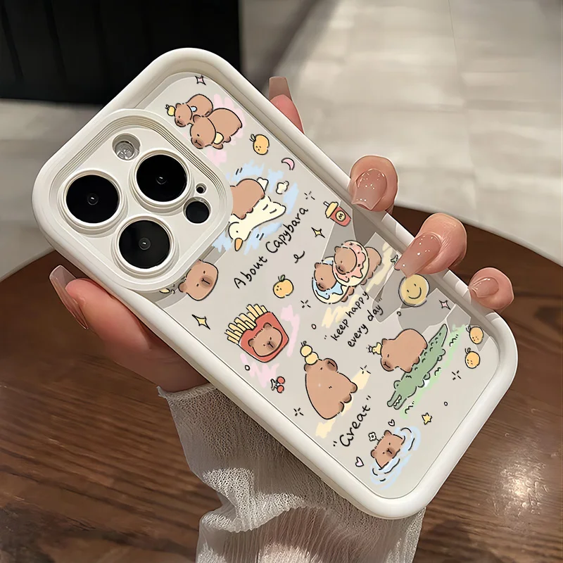 Cartoon Cute Capybaras Phone Case - Colorful and Fun Design