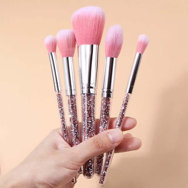 41759-3569b9.jpg 8-piece powder diamond handle makeup brush set & soft triangular powder puff / sponge egg / round facial cleansing pad tools