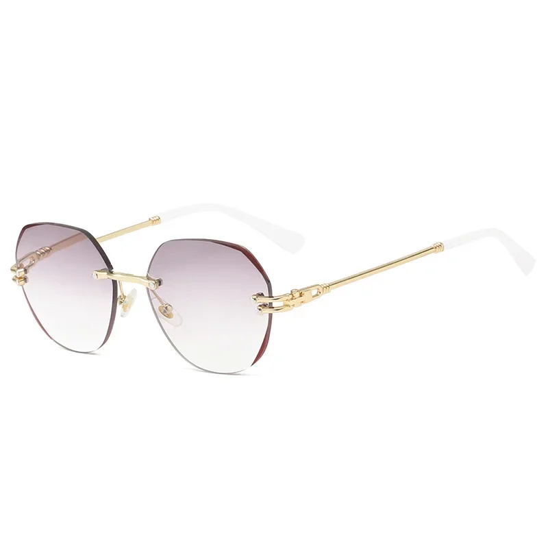 Rimless Round Reading Glasses for Women Men Vintage Anti Blue Light Presbyopia Eyeglasses Optical Hyperopia Eyewear Diopter 5