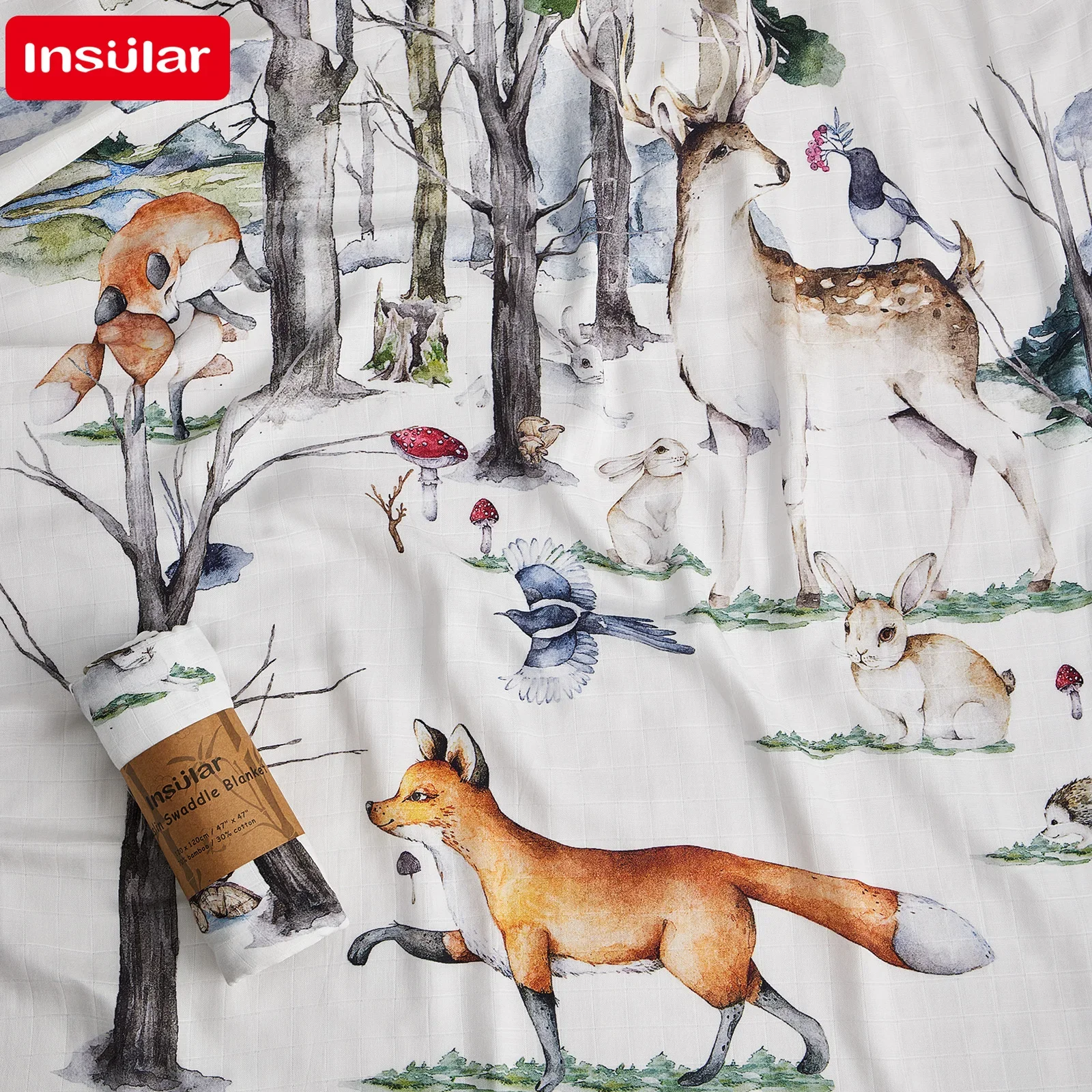 120*120 Cm Soft Muslin 100% Cotton Baby Blanket Cute Cartoon Newborn Blankets Bath Gauze Infant Wrap Sleepsack Stroller Cover 3