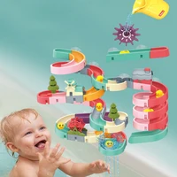 Baby Bath Toys DIY Assembling Track Bathroom Bathtub Kids Slide Paradise Play Water Toy Set Duck Slide Toy For Children Toddler 1
