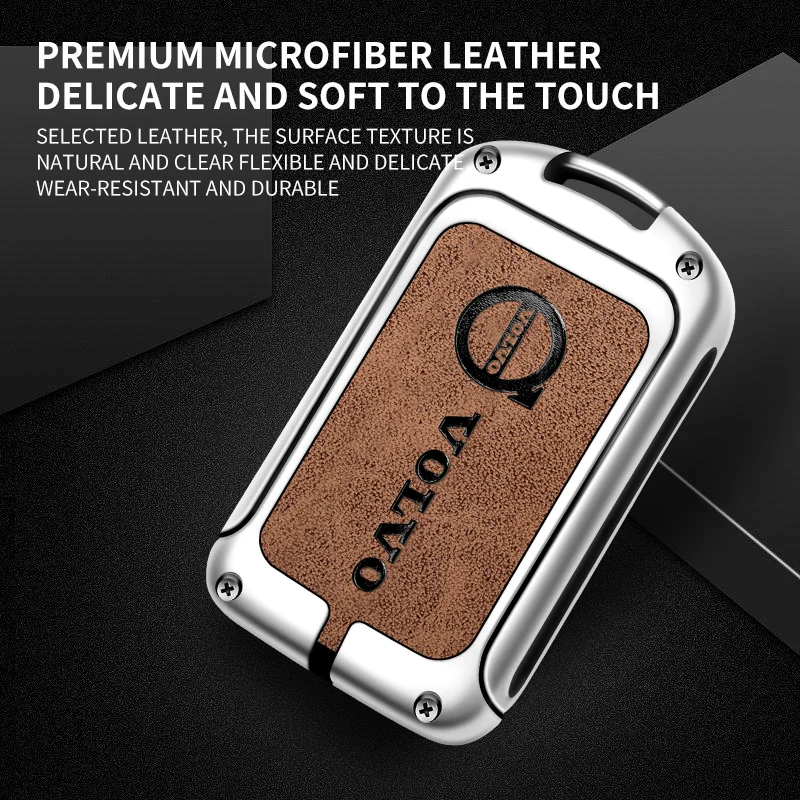 Zinc Alloy Leather Car Remote Key Case Cover Shell key case cover key case car key shell for Volvo S60 S90 XC40 XC60 XC90 V60 V90 C40 T5 T6 T8 Polestar 1 2