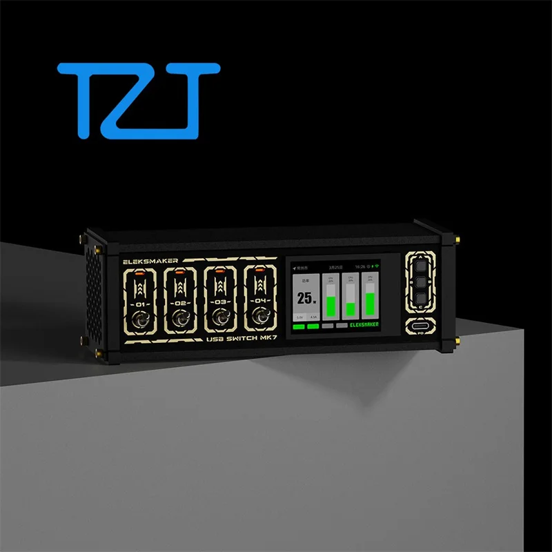 TZT EleksMaker MK7 72W 고출력 레트로 USB 스위치 허브 18W UI 인터페이스 지원 음성 제어 기능을 갖춘 고속 충전