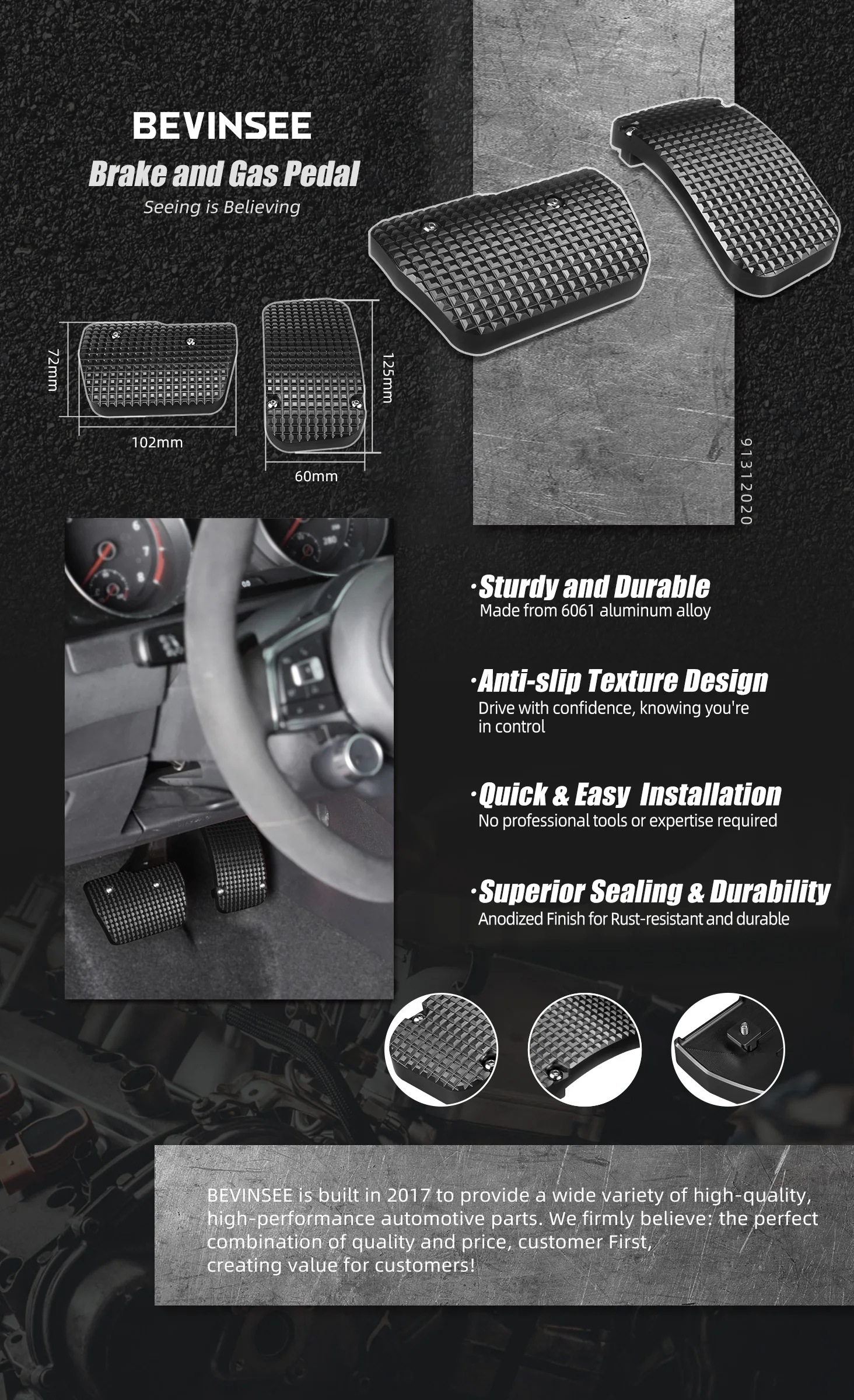 Für Automatikgetriebe-Brems- und Gaspedalabdeckung, für VW Golf 7, für Audi A3 RS3 8V, für SEAT Leon 5F, für Skoda Octavia 3 5E – Detail 3