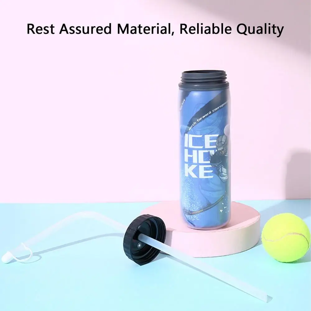 600ML Ice Hockey Water Bottle Portable Large Capacity Football Lacrosse Bottle Classic Extended Tip Design Sports Gear 6