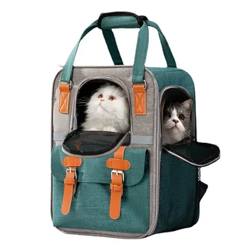 Portable Pet Carriers Breathable Mesh Dog Backpack Foldable Large Capacity Cat Carrying Bag Outdoor Travel Pet Supplies 6