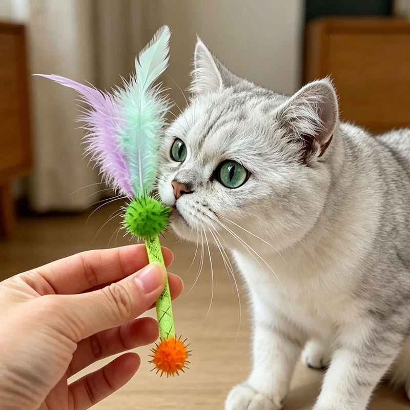 고양이 씹는 탄성 로프 장난감, 고양이 놀리개 막대, 자기 놀이용 지루함 해소 ..