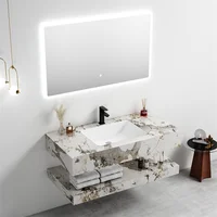 โรงงานขายส่งโดยตรงแขวนตู้โต๊ะเครื่องแป้งห้องน้ําราคาถูกและอ่างล้างจานห้องน้ําพร้อมตู้ 3