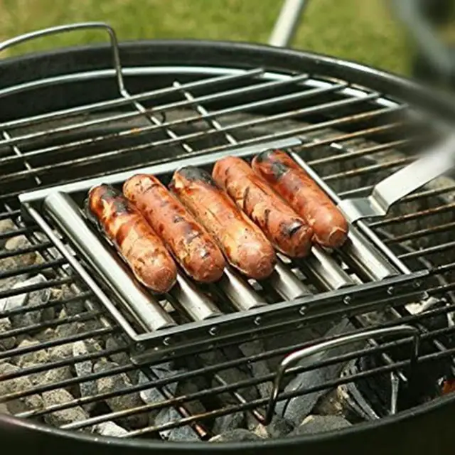Hasznos Barbecue Állvány Újrahasznosítható Hot Dog Görgős Hőálló, Sima Grillhenger-Tartóház Háztartás - Image 2