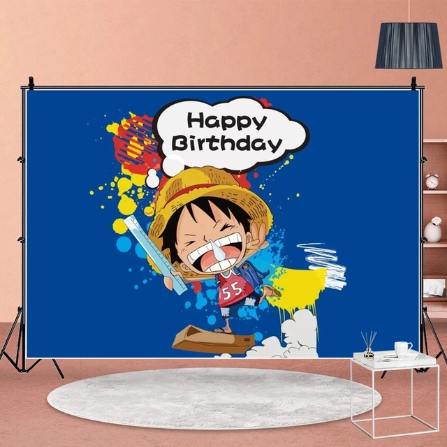 Toile de fond de photographie personnalisée ONE PIECE, décoration de fête  d'anniversaire pour garçon, baby shower, affiche murale, accessoires de fond  de photographie - AliExpress