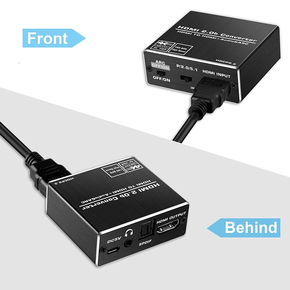 Estrattore Audio HDMI 4K Con Uscita Ottica E Analogica – Splitter Ottico E Convertitore Per HDTV, PS4 E Decoder