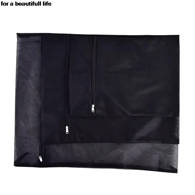 Hot 1pc Black Clothes Washing Machine Laundry Bag With Zipper Nylon Mesh Net Bra Cleaning Washing Bag 3