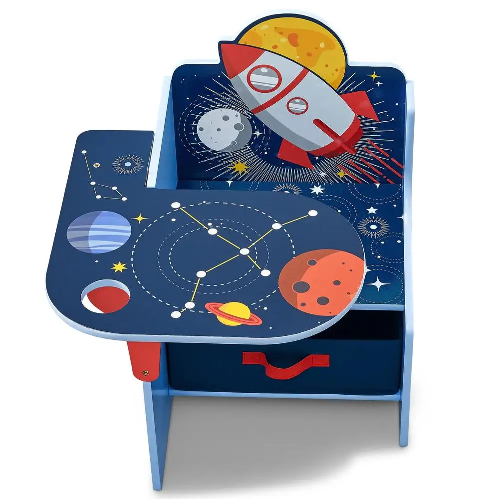 Space Adventures Chair Desk Storage Bin Toddler Furniture Classroom Playroom Homework Storage Cup Holder Preschool Kids 6