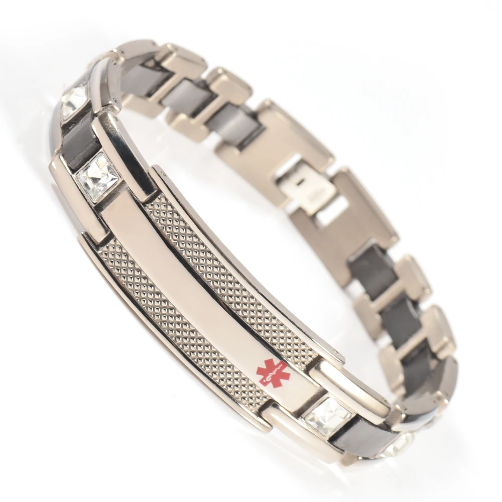 Wollet Jewelry Medical Logo Alert Stainless Steel Bracelet