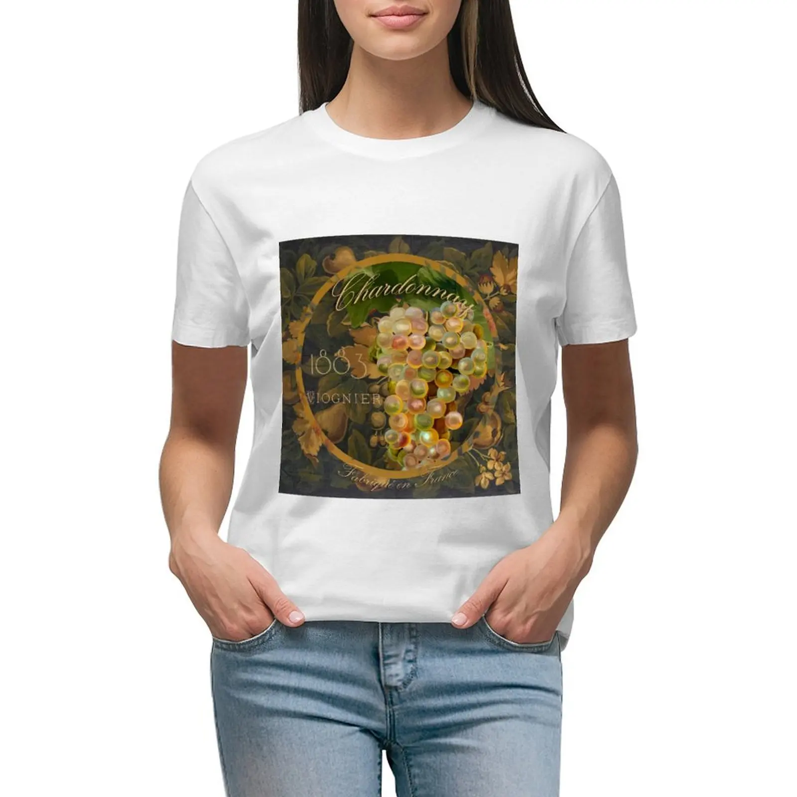 

Wines of France Chardonnay T-shirt aesthetic clothes lady clothes Women's summer blouses 2024