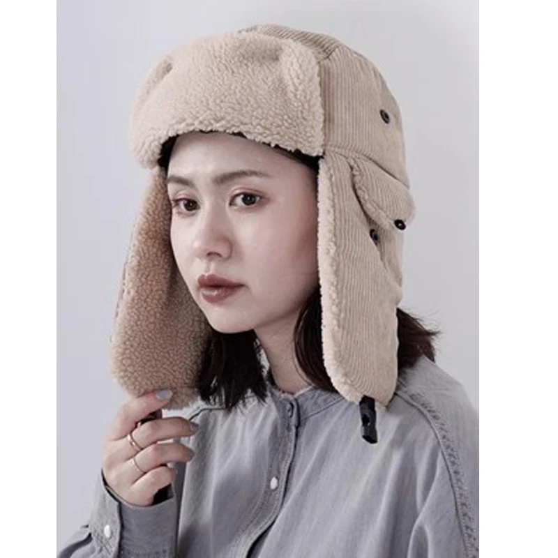 

Ветрозащитная шапка для защиты ушей, зимняя теплая Вельветовая плотная шапка для защиты ушей для женщин и мужчин